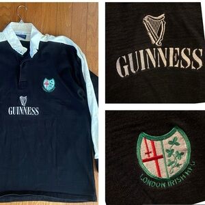 London Jersey Irish Rugby Fighting Club Mens XXL Vintage Polo Guinness RFC
